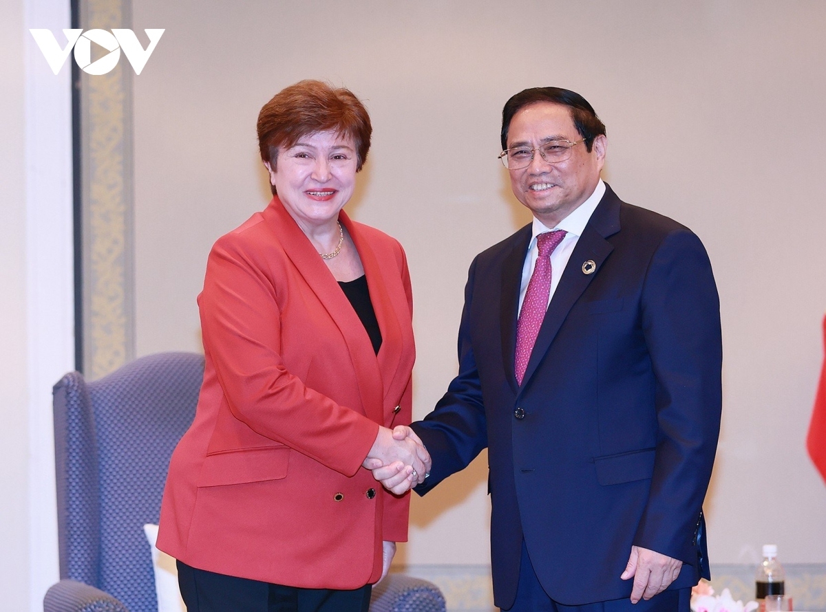 PM Chinh hosts IMF managing director, OECD secretary-general